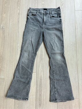 MOTHER Gray Flare Jeans - Washed Mid Rise